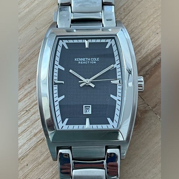 Kenneth Cole Reaction Men’s Watch Blue Rectangular Dial Stainless Steel Bracelet
